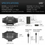 AC Infinity Cloudline pro S4 ventillátor sebességszabályzóval 6