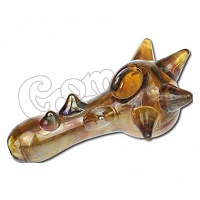 Gilded spiked glass pipe 11 cm