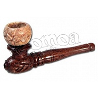Wooden pipe with stone bowl 10 cm