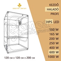 Haladó HPS Grow Box szett 600W / 120x120x200