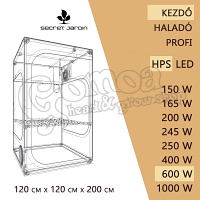 Kezdő HPS Grow Box szett 600W / 120x120x200