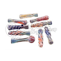 Colored glass chillum pipe 8 cm