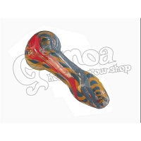 Colored glass pipe with several patterns 8 cm