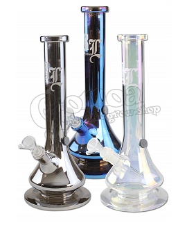 Black Leaf holographic glass bong