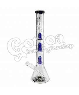 Black Leaf glass bong (with 2 ufo percolators) blue