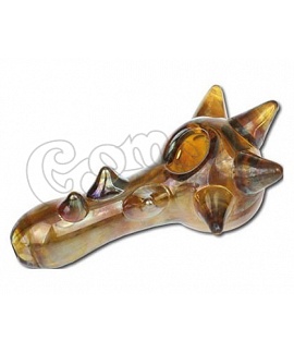 Gilded spiked glass pipe 11 cm