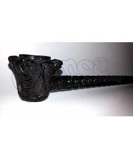 Carved ebony pipe with cobra pattern 15 cm