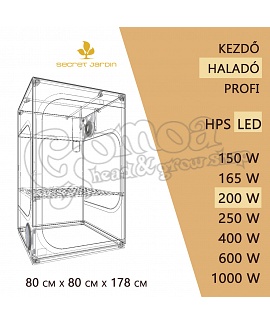 Haladó LED Grow Box szett 200W / 80x80x178 cm