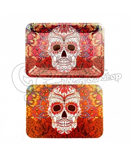 Mexican skull metal mixing tray