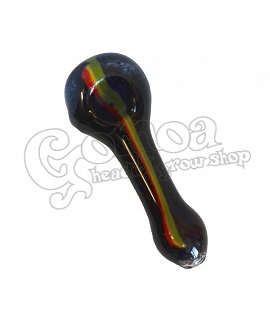 Glass pipe (with rasta stripe, black)