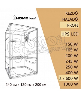 Professional HPS Grow Box set 2x600W / 240x120x200