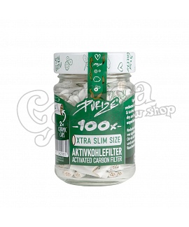 PURIZE Xtra slim carbon filter in glass (100 pcs)