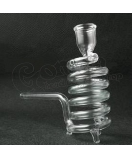 Spirál alakú üveg álló pipa 13 cm