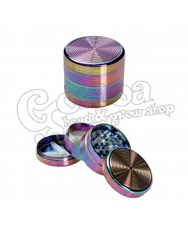 Szivárványszínű fém grinder (4 részes)