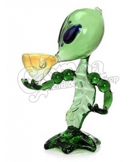 Alien shaped glass pipe 17,5 cm