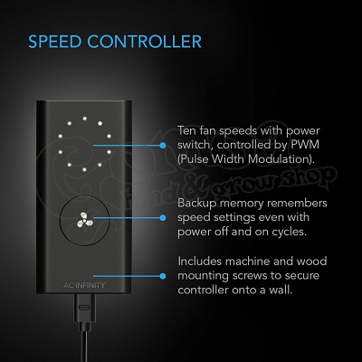 AC Infinity Cloudline Lite A4 ventillátor sebességszabályzóval 3