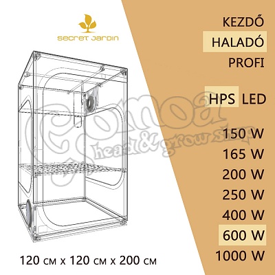 Haladó HPS Grow Box szett 600W / 120x120x200