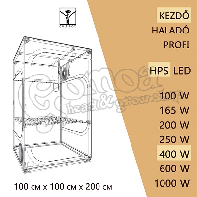 Kezdő HPS Grow Box szett 400W / 100x100x200