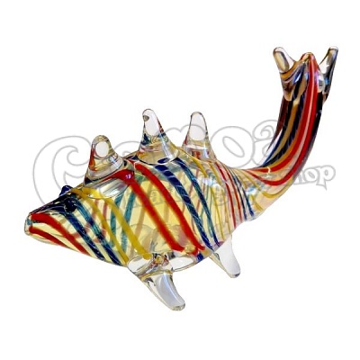 Üveg pipa (állat forma-hal) 10 cm