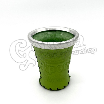 Yerba mate teához üveg-bőr ivóedény 2
